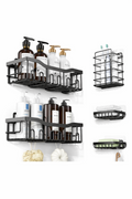 Adhesive Wall Mounted Bathroom Organizer Set