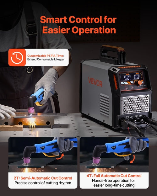 Plasma Cutter, 60A Non-Touch Pilot Arc Plasma Cutting Machine, Digital